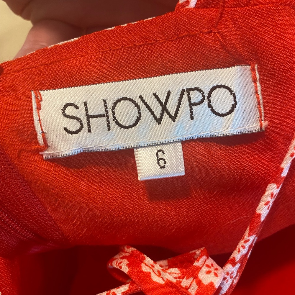 ShowPo Red Flower Ruffle Dress XS - Picture 4 of 4